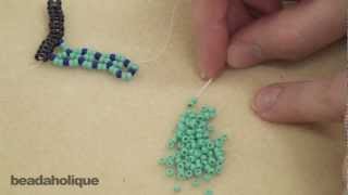 How to Do Vertical Netting Stitch in Bead Weaving [upl. by Ahsiuqal]