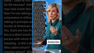 Maria Zakharova  about the TrumpBiden debate Quotes [upl. by Nyleuqaj]