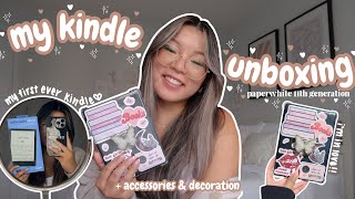 cozy kindle unboxing 2023 🧺🧸🕊️ my first kindle [upl. by Hilarius]