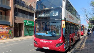 Superloop Bus Journey SL8 Uxbridge to White City Metroline MCV Evoseti VMH2592 LF19 FXT [upl. by Pandolfi625]