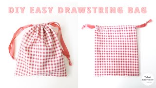 DIY Easy Drawstring Bag How to Sew2020  sew very easy  how to sew a drawstring bag in minutes [upl. by Androw]