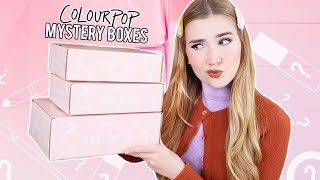 Unboxing Colourpop Mystery Boxes AND doing my makeup w what I got [upl. by Omarr]