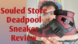 The Souled Store  Deadpool Sneaker Unboxing amp Review  On the Feet  High Top Shoes [upl. by Annawik]