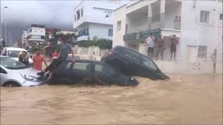 Nabeul inondations flash flood in Tunisia  فيضان نابل ،فيضانات نابل ، [upl. by Esilenna171]