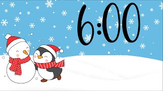 6 Minute Penguin and Snowman Timer Playful Synth Bells at End [upl. by Jodee]