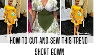 How to cut and sew this short basque off shoulder dressgown diy fashion sewingtutorial [upl. by Brabazon321]