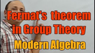 Fermats theorem in group theory modern algebra in hindi Bsc Msc jam csir net maths by Hd sir [upl. by Sirapal]