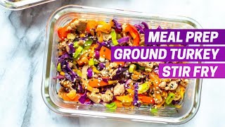 Ground Turkey Stirfry  Easy Healthy Meal Prep  Stir Fry Sauce Recipe [upl. by Emirac]