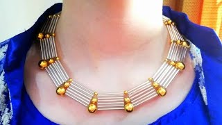 DIY bugle beads necklace how make a stylish beads necklace✨💖 beads jewellery [upl. by Sreip]