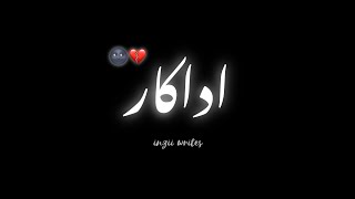 adakar💔  black screen status urdu shayari black screen status  sad status  sad poetry [upl. by Lrub800]