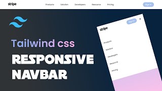 How to make a responsive navbar with tailwind css  tailwind css tutorial  tailwindcss [upl. by Andrade]