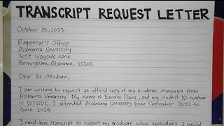 How To Write A Transcript Request Letter Step by Step Guide  Writing Practices [upl. by Given807]