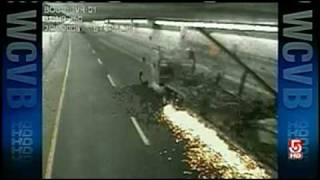 Crane Crash In Tunnel Caught On Camera Video [upl. by Oicam]