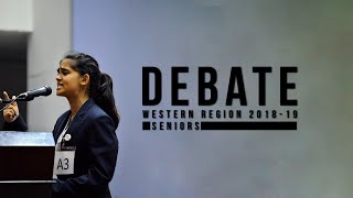 Seniors Debate  Western Region Debate Competition 201819 [upl. by Otreblif]