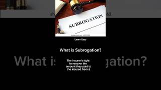 What is Subrogation insurance automobile exampreparation property life [upl. by Pelletier103]