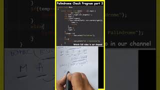 Palindrome program in java in Telugu part 3 dsa palindrome coding java shorts [upl. by Edgar]