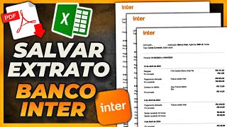 Como tirar extrato do banco inter em PDF pelo aplicativo  Versão atualizada 2024 [upl. by Witte]