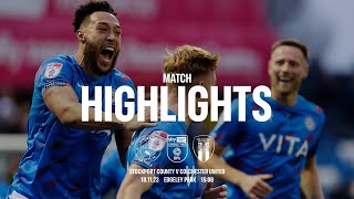 Stockport County Vs Colchester United  Match Highlights  181123 [upl. by Becka]