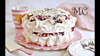 TORT Bezowy z Czarną Porzeczką PAVLOVA – PRZEPIS  Mała Cukierenka [upl. by Huldah]