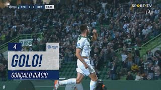 Goal  Golo Gonçalo Inácio Sporting 10 SC Braga Taça da Liga 2223  Quartos de Final [upl. by Airec]