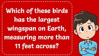 Which of these birds has the largest wingspan on Earth measuring more than 11 feet across Explain [upl. by Epps865]