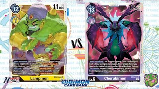 DIGIMON TCG Lampmon Yellow vs Cherubimon Purple [upl. by Odnanref]