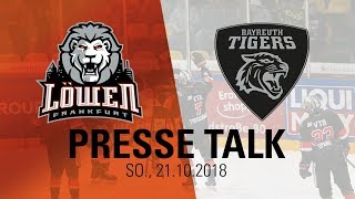 Pressetalk Löwen Frankfurt  Bayreuth Tigers 21102108 [upl. by Stover115]