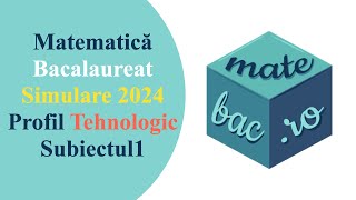 Simulare 2024 Tehnologic  Subiectul 1  Bac Matematica  M3  Rezolvare cu barem [upl. by Murrah476]