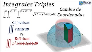 Cálculo integral triple con cilindro y esfera  Coordenadas Cilíndricas y Esféricas  LARSON 147 [upl. by Center]