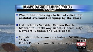 Brookings considers banning overnight camping by ocean [upl. by Epotimet]