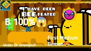 B 100 By Motleyorc  First Medium Demon  11st Demons  Geometry Dash  Gameplay [upl. by Aynwad]