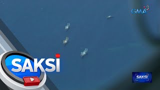 Aerial mission ng BFAR pinaputukan ng flare ng China habang papalapit sa Mischief Reef  Saksi [upl. by Ulises]