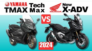 Yamaha TMAX Tech Max vs Honda XADV  Side by Side Comparison  Specs amp Price  2024 [upl. by Paten]