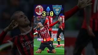 AC Milan vs Lecce 30 Highlights GoalsPulisic amp Morata Goal🔥😱shorts milan seriea footballtrend [upl. by Innek]