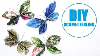 DIY  Schmetterlinge Basteln  falten Ostern Deko Idee [upl. by Catlee]