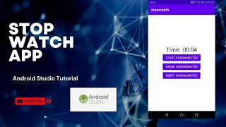 stopwatch  chronometer  app  android studio tutorial [upl. by Gaal]