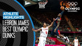 The Best LeBron James Dunks at the Olympics  Athlete Highlights [upl. by Lorou]