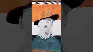 Bhagat Singh drawing part 2 art howtomakeacrylicpaintings stepbysteppaintingforbeginners [upl. by Haman]