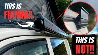 Fiamma F45 Awning With Poptop Why I use THULE Brackets and no RAIL on my Transporter [upl. by Ylrehs527]