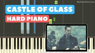 Castle of Glass  Piano Tutorial  Hard to Play  Chords amp Letter Notes [upl. by Lindeberg]