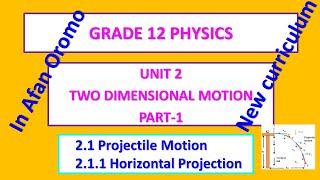 Grade 12 Physics Unit Two Dimensional Motion  part 1  Projectile Motion  Horizontal Projection [upl. by Louanna]