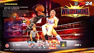 WWE 2K24 Showcase  Becky Lynch vs Charlotte Flair vs Ronda Rousey  WrestleMania 35 [upl. by Alcot67]