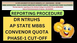 AP STATE CONVENOR QUOTA PHASE1 CUTOFF NEET UG SCORE AIR  ADMISSION PROCEDURE [upl. by Charlean]