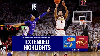 No 7 Kansas at No 23 Iowa State College Basketball Extended Highlights I CBS Sports [upl. by Amlez]