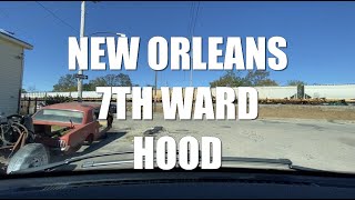 Driving Tour Louisiana New Orleans 7th Ward Hood  3rd Largest Ward of 17 wards [upl. by Philipines]