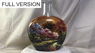 Full version  DIY Painted Wine Bottles using Vitrail Pebeo [upl. by Tifanie]