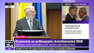 Isărescu Problema României e mult mai serioasă fiscal Decizia e politică [upl. by Mccreary]