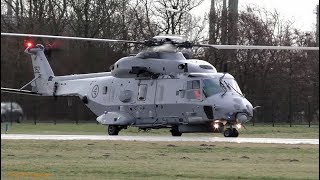 BRANDNEW NORWEGIAN AF NH90 ASW departure MVK De KooyDen Helder Airport EHKD [upl. by Morly]