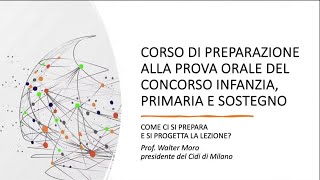 Corso per la Prova Orale del Concorso Infanzia Primaria e Sostegno [upl. by Scully]