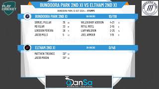 Bundoora Park 2nd XI v Eltham 2nd XI [upl. by Magdala]